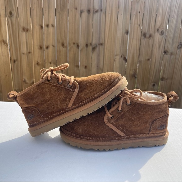 UGG‎ 1094269 Neumel Chestnut Brown Suede Fur Low Women's BOOTS Size 6 - Picture 6 of 8